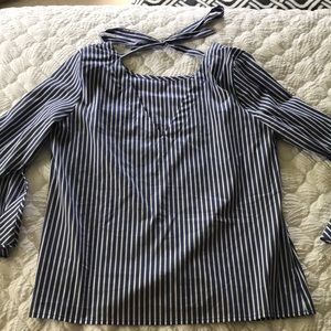 Blue and white stripped blouse